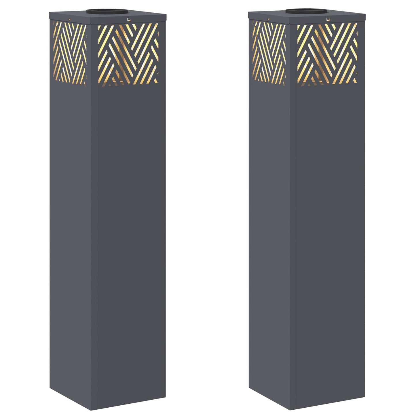 vidaXL Solar LED Pathway Light 2 pcs Anthracite Cold Rolled Steel