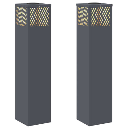 vidaXL Solar LED Pathway Light 2 pcs Anthracite Cold Rolled Steel