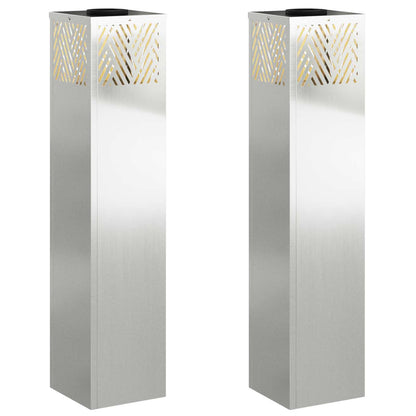 vidaXL Solar LED Pathway Light 2 pcs Silver Galvanized
