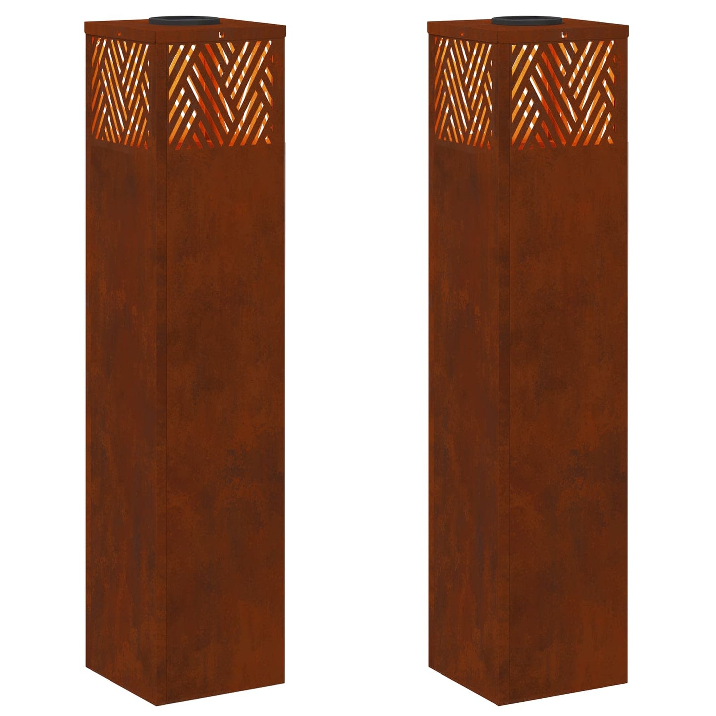 vidaXL Solar LED Pathway Light 2 pcs Bronze Weathering Steel