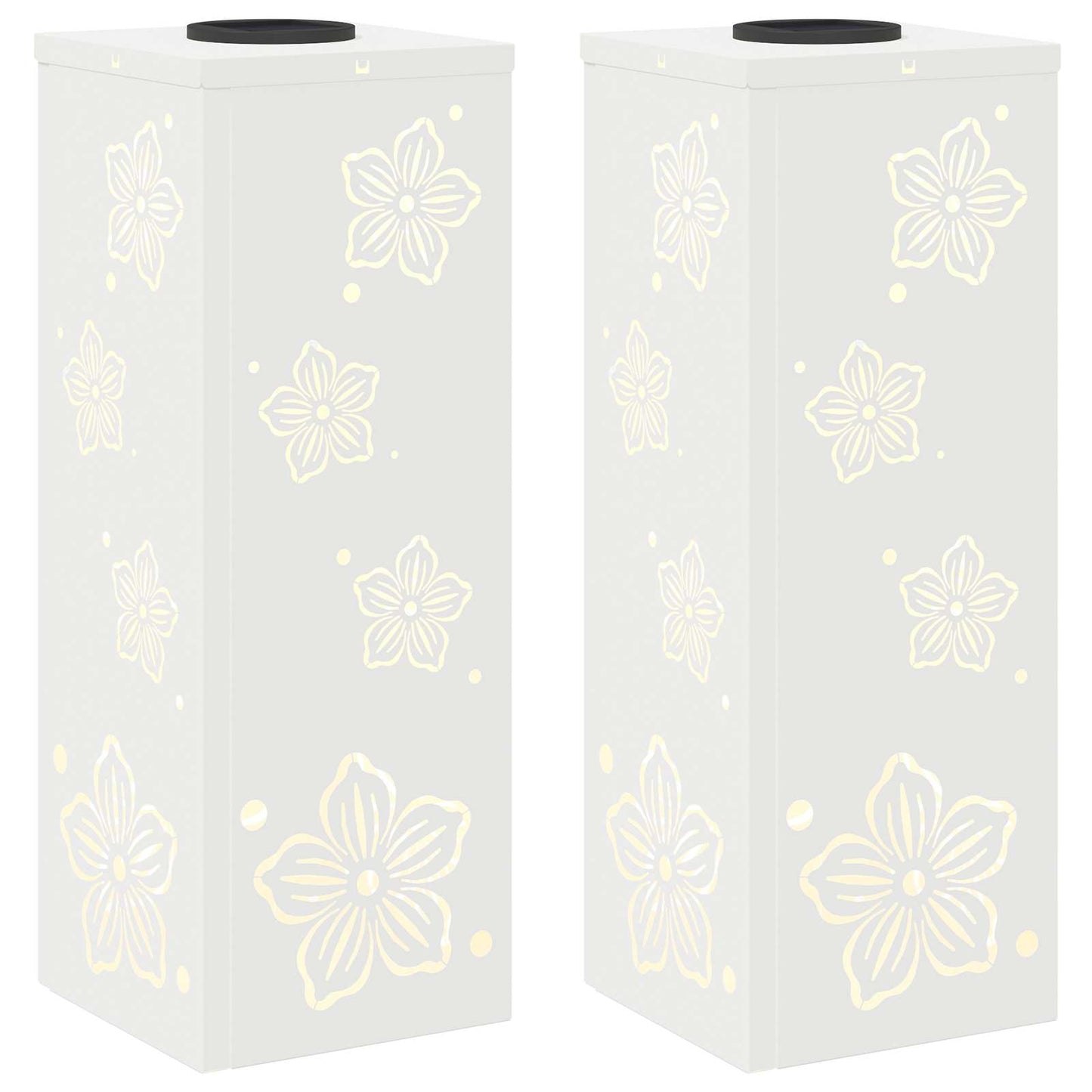 vidaXL Solar LED Pathway Light 2 pcs White Cold Rolled Steel