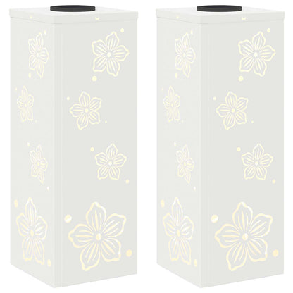 vidaXL Solar LED Pathway Light 2 pcs White Cold Rolled Steel