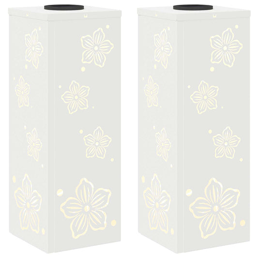 vidaXL Solar LED Pathway Light 2 pcs White Cold Rolled Steel