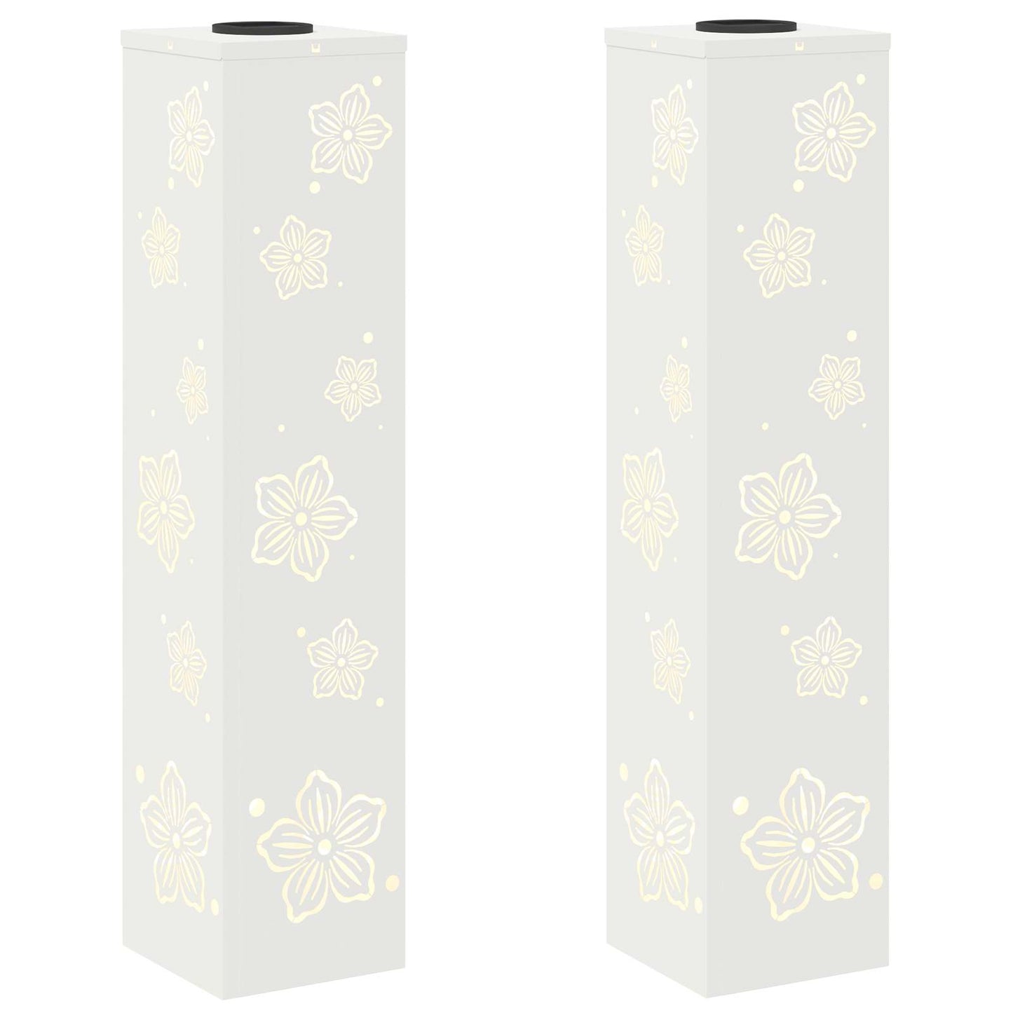 vidaXL Solar LED Pathway Light 2 pcs White Cold Rolled Steel