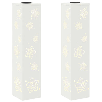 vidaXL Solar LED Pathway Light 2 pcs White Cold Rolled Steel
