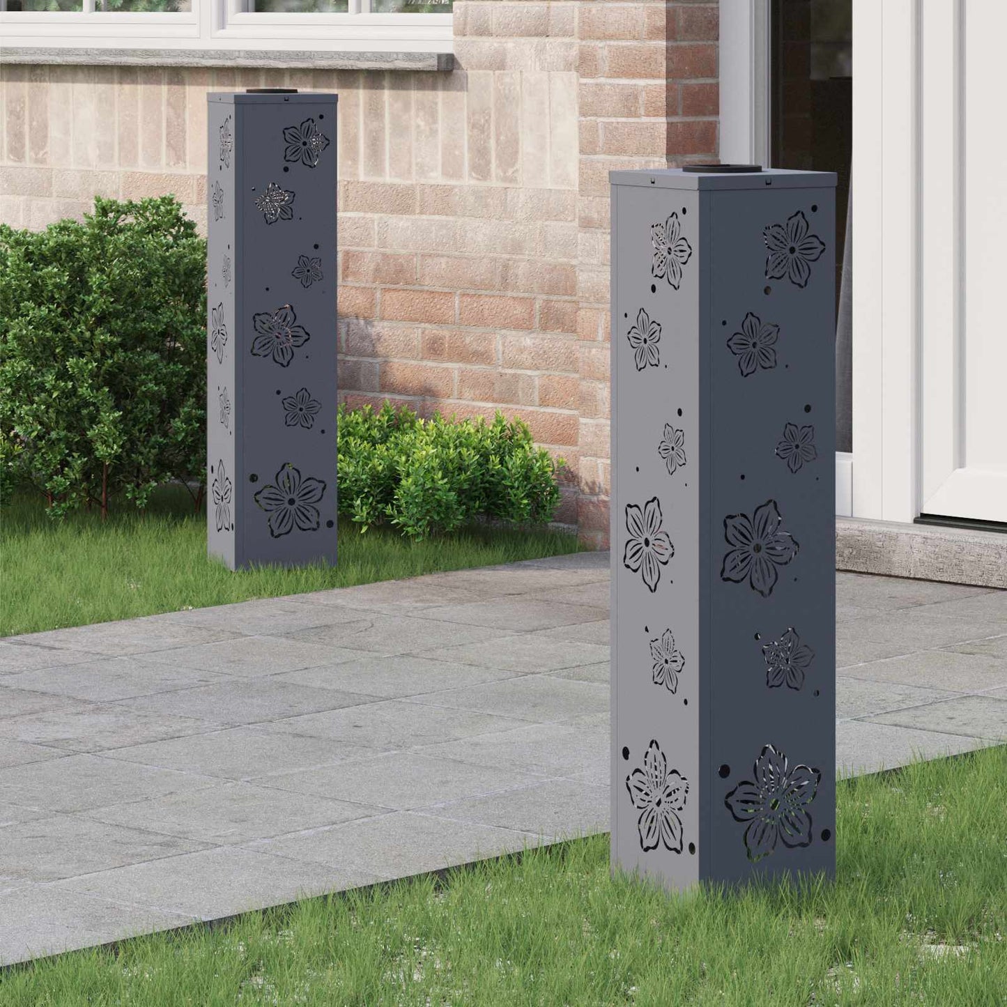vidaXL Solar LED Pathway Light 2 pcs Anthracite Cold Rolled Steel