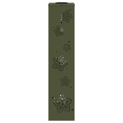 vidaXL Solar LED Pathway Light 2 pcs Olive Green Cold Rolled Steel