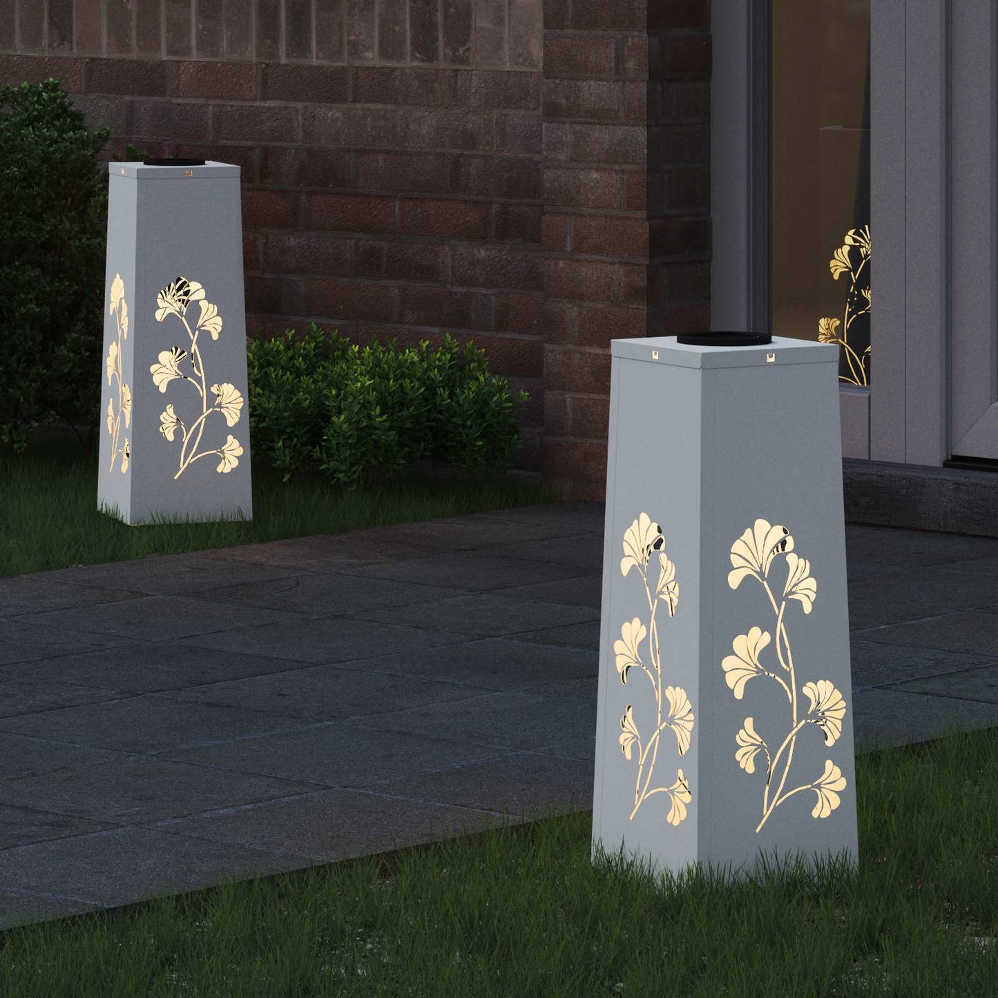 vidaXL Solar LED Pathway Light 2 pcs White Cold Rolled Steel