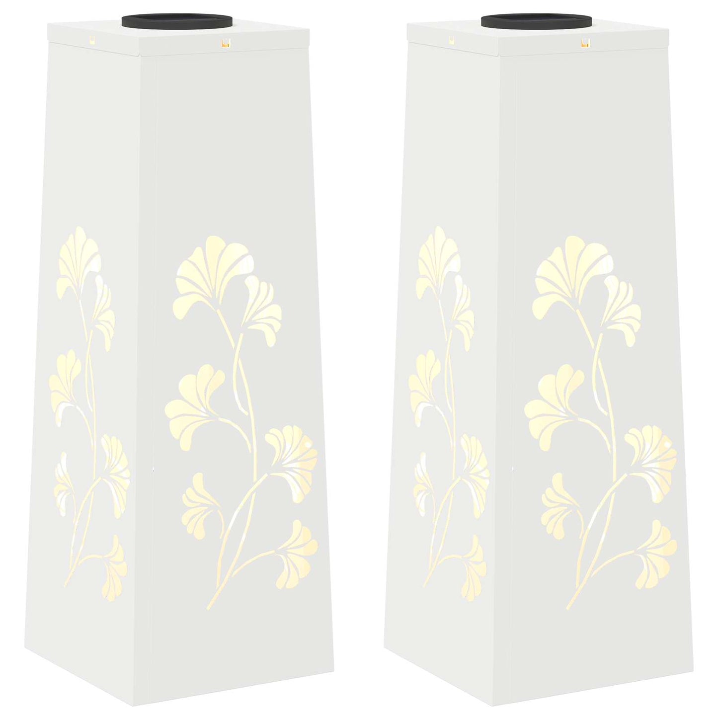 vidaXL Solar LED Pathway Light 2 pcs White Cold Rolled Steel