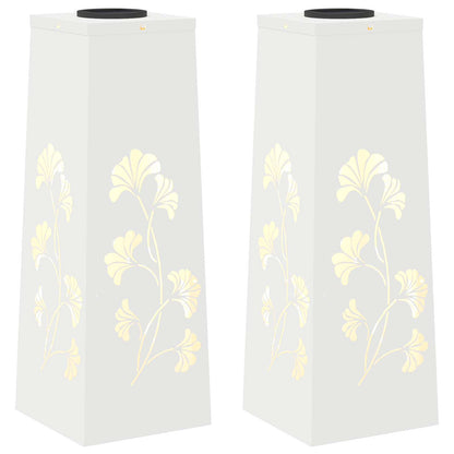vidaXL Solar LED Pathway Light 2 pcs White Cold Rolled Steel