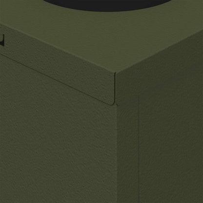 vidaXL Solar LED Pathway Light 2 pcs Olive Green Cold Rolled Steel
