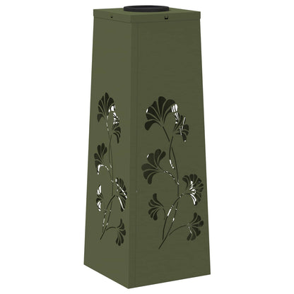 vidaXL Solar LED Pathway Light 2 pcs Olive Green Cold Rolled Steel