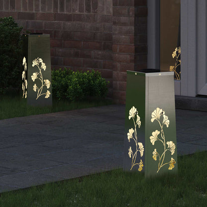vidaXL Solar LED Pathway Light 2 pcs Silver Stainless Steel