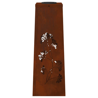 vidaXL Solar LED Pathway Light 2 pcs Rusty Weathering Steel
