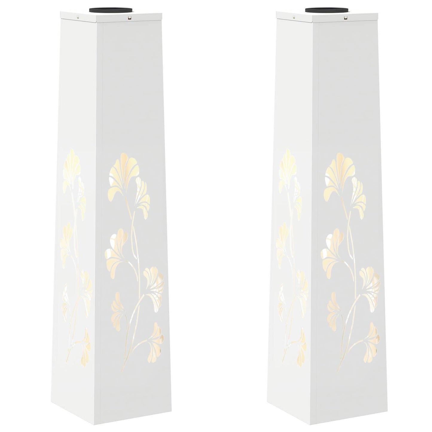 vidaXL Solar LED Pathway Light 2 pcs White Cold Rolled Steel