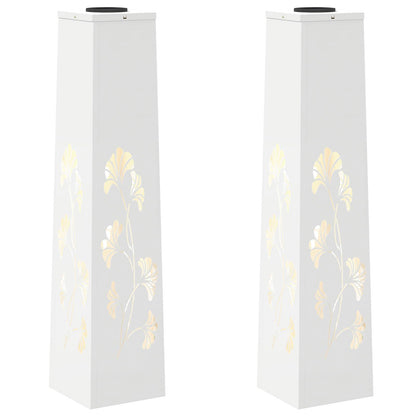 vidaXL Solar LED Pathway Light 2 pcs White Cold Rolled Steel