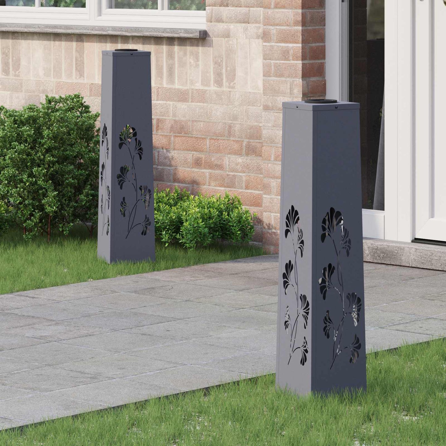 vidaXL Solar LED Pathway Light 2 pcs Anthracite Cold Rolled Steel