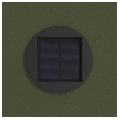 vidaXL Solar LED Pathway Light 2 pcs Olive Green Cold Rolled Steel