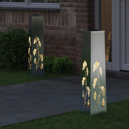 vidaXL Solar LED Pathway Light 2 pcs Silver Stainless Steel
