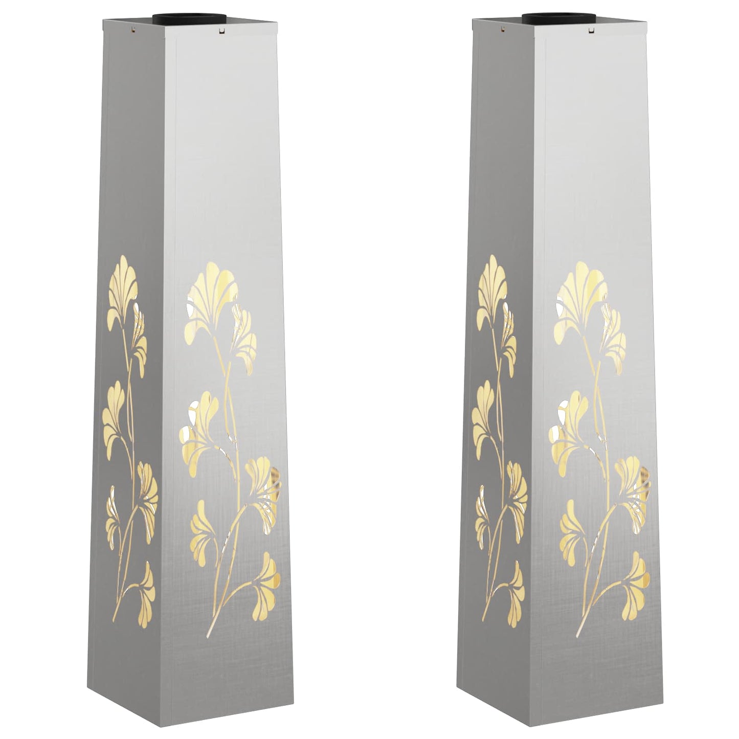 vidaXL Solar LED Pathway Light 2 pcs Silver Stainless Steel