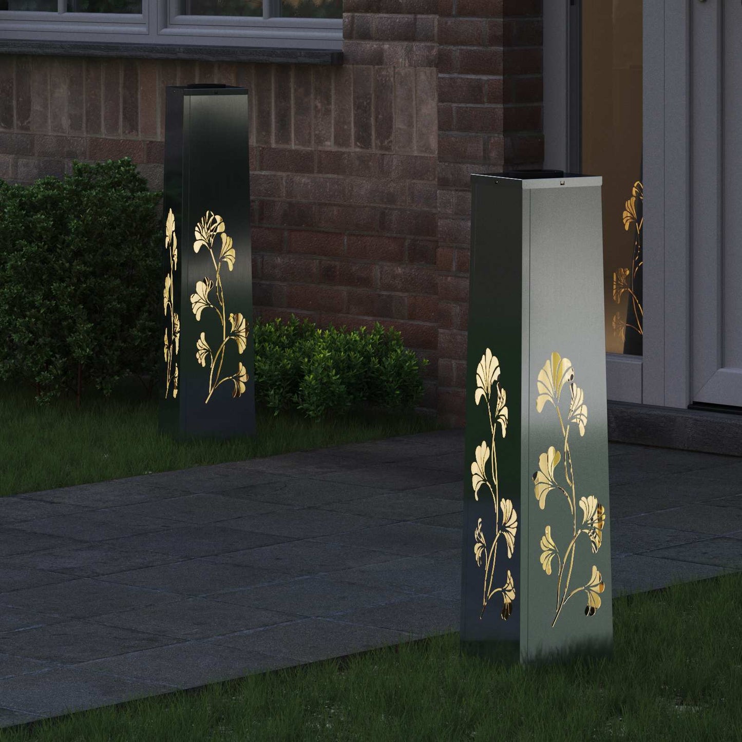vidaXL Solar LED Pathway Light 2 pcs Silver Galvanized Steel