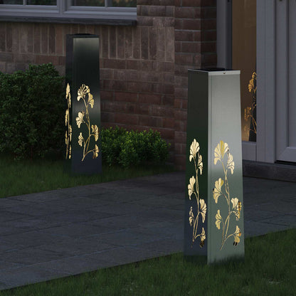 vidaXL Solar LED Pathway Light 2 pcs Silver Galvanized Steel