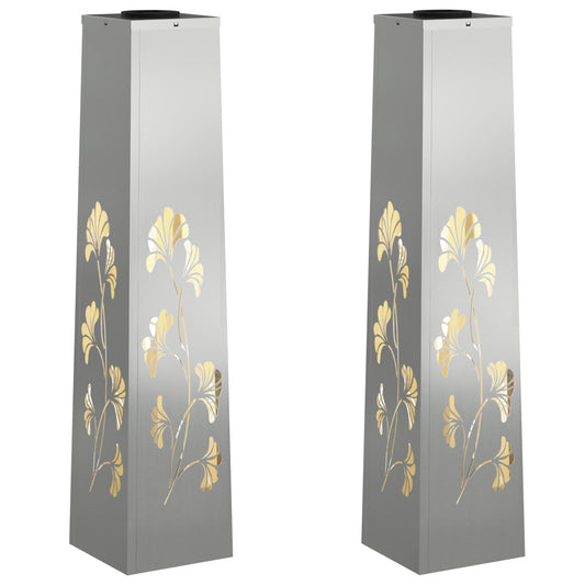 vidaXL Solar LED Pathway Light 2 pcs Silver Galvanized Steel