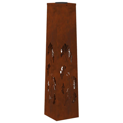 vidaXL Solar LED Pathway Light 2 pcs Rusty Weathering Steel