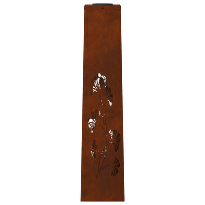 vidaXL Solar LED Pathway Light 2 pcs Rusty Weathering Steel