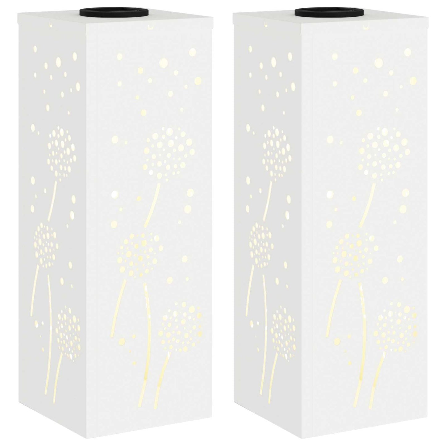 vidaXL Solar LED Pathway Light 2 pcs White Cold Rolled Steel
