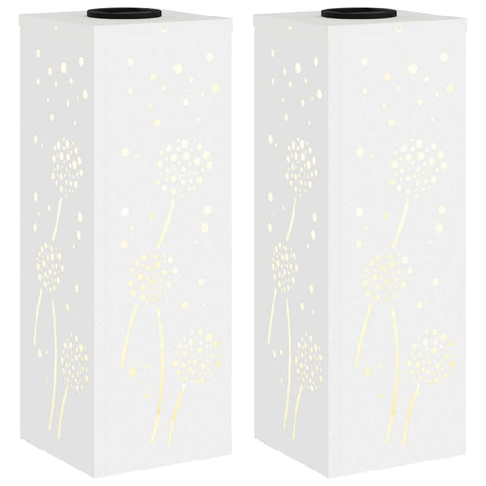 vidaXL Solar LED Pathway Light 2 pcs White Cold Rolled Steel
