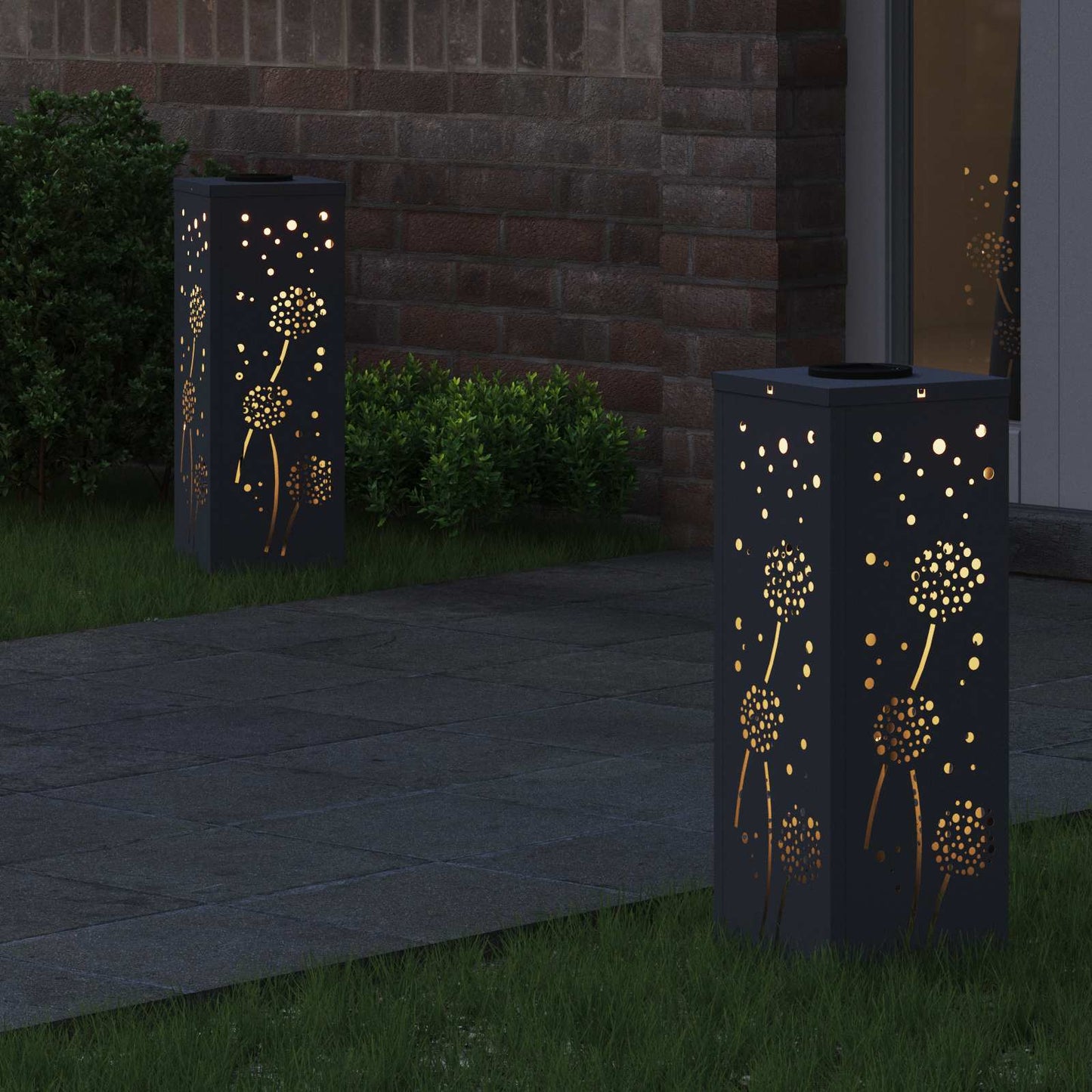 vidaXL Solar LED Pathway Light 2 pcs Anthracite Cold Rolled Steel