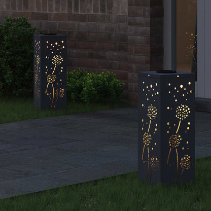 vidaXL Solar LED Pathway Light 2 pcs Anthracite Cold Rolled Steel