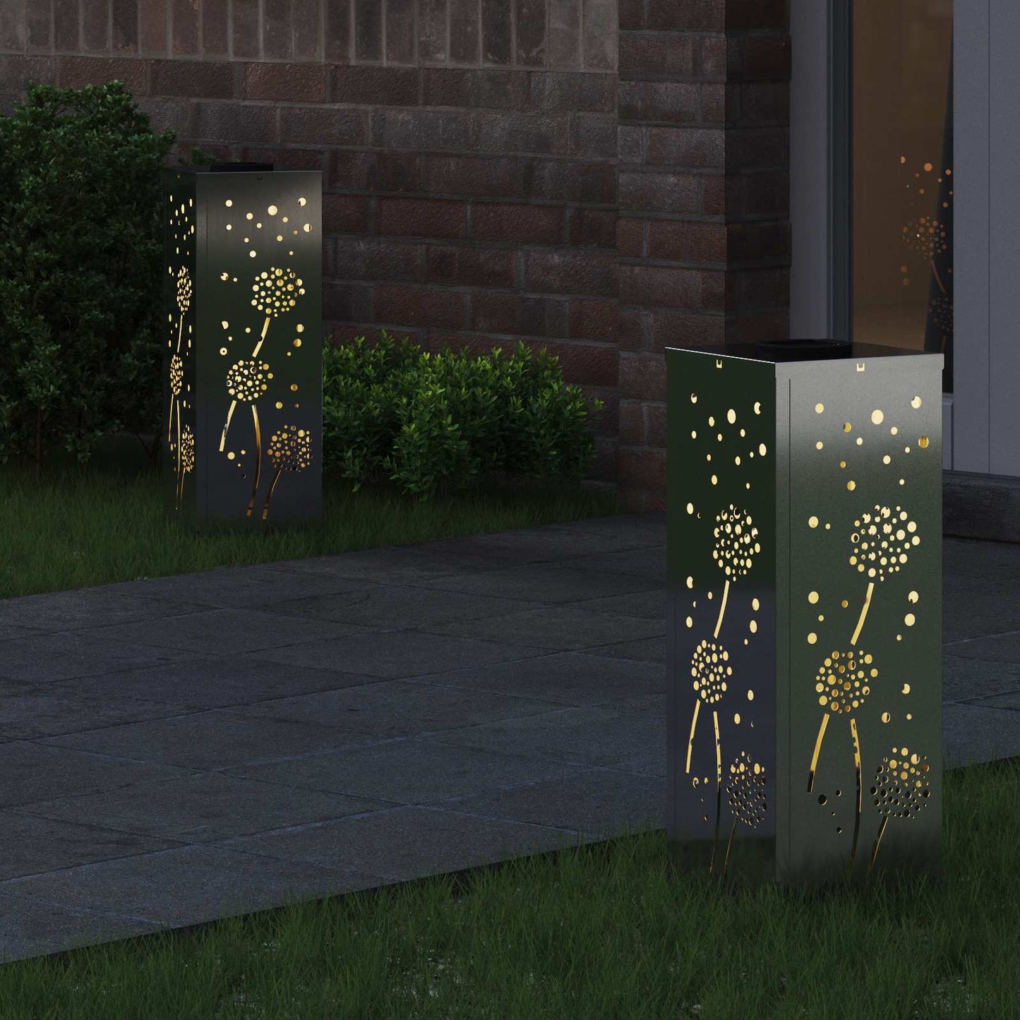 vidaXL Solar LED Pathway Light 2 pcs Silver Galvanized Steel