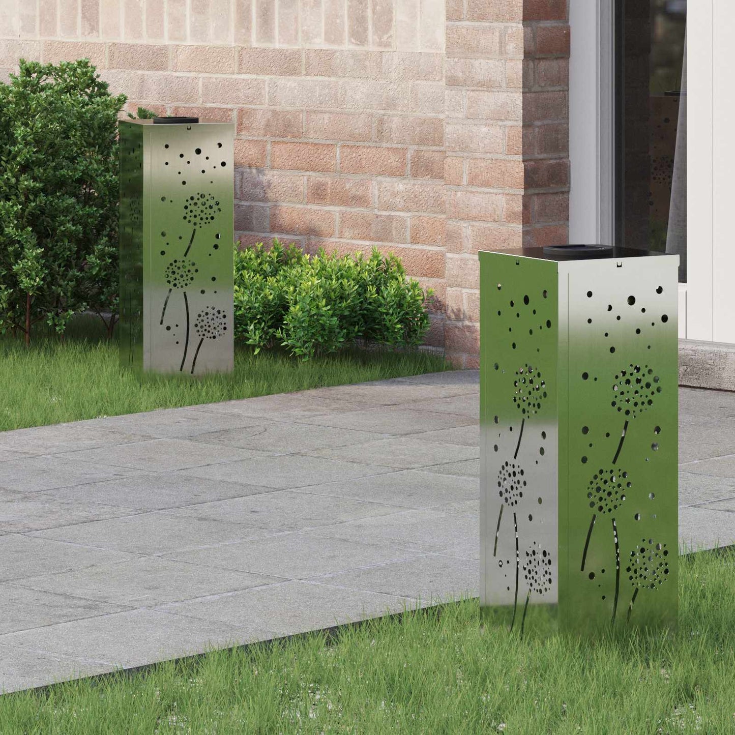 vidaXL Solar LED Pathway Light 2 pcs Silver Galvanized Steel