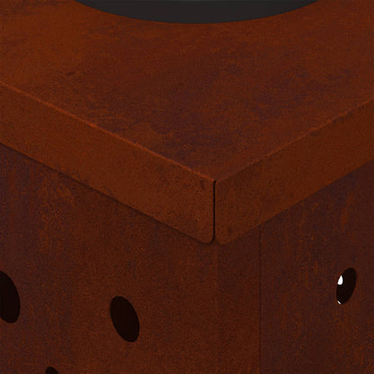 vidaXL Solar LED Pathway Light 2 pcs Rusty Weathering Steel
