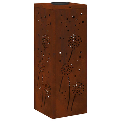 vidaXL Solar LED Pathway Light 2 pcs Rusty Weathering Steel