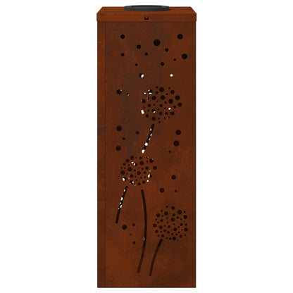 vidaXL Solar LED Pathway Light 2 pcs Rusty Weathering Steel