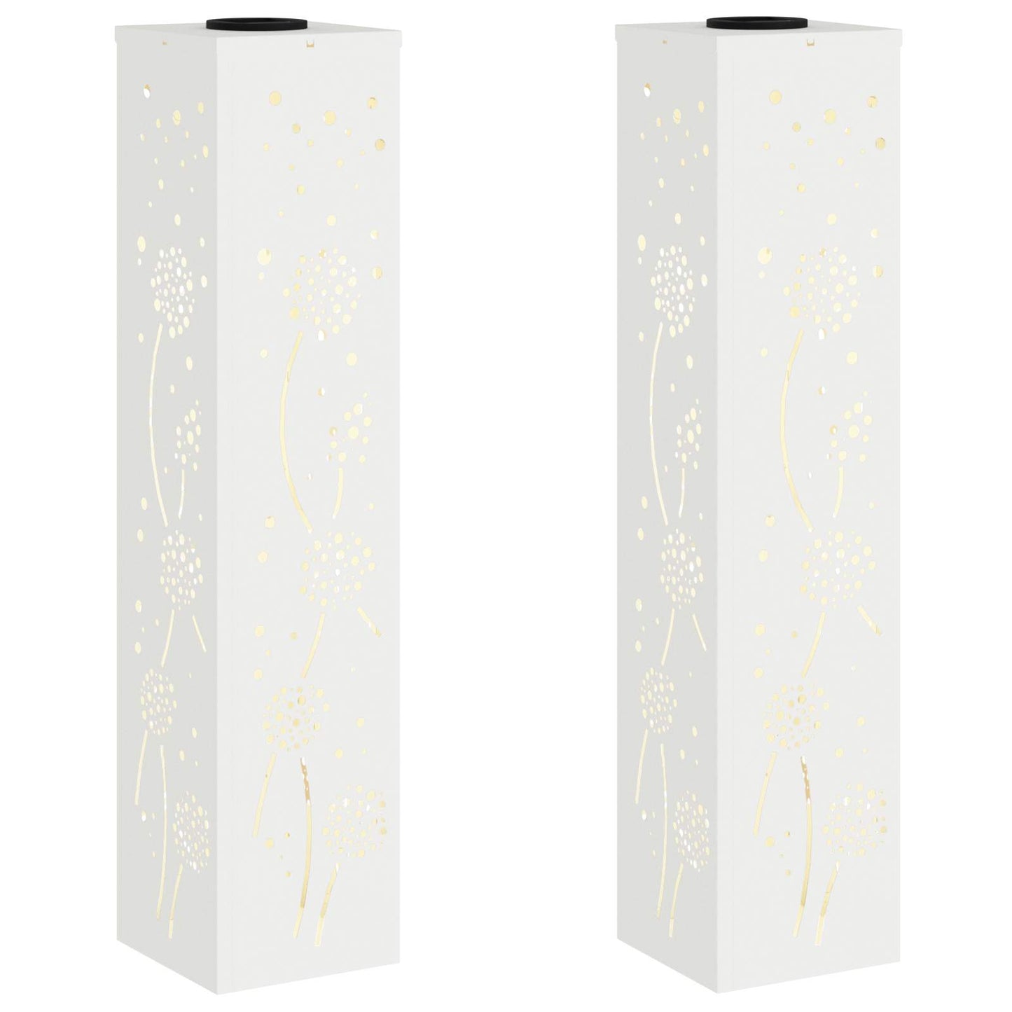 vidaXL Solar LED Pathway Light 2 pcs White Cold Rolled Steel