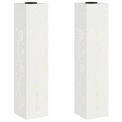 vidaXL Solar LED Pathway Light 2 pcs White Cold Rolled Steel
