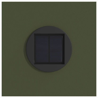 vidaXL Solar LED Pathway Light 2 pcs Olive Green Cold Rolled Steel