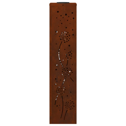 vidaXL Solar LED Pathway Light 2 pcs Rusty Weathering Steel