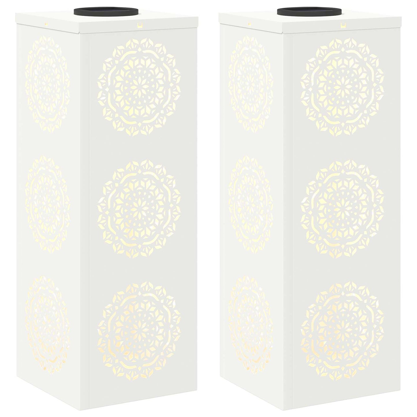 vidaXL Solar LED Pathway Light 2 pcs White Cold Rolled Steel