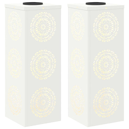 vidaXL Solar LED Pathway Light 2 pcs White Cold Rolled Steel