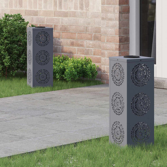 vidaXL Solar LED Pathway Light 2 pcs Anthracite Cold Rolled Steel