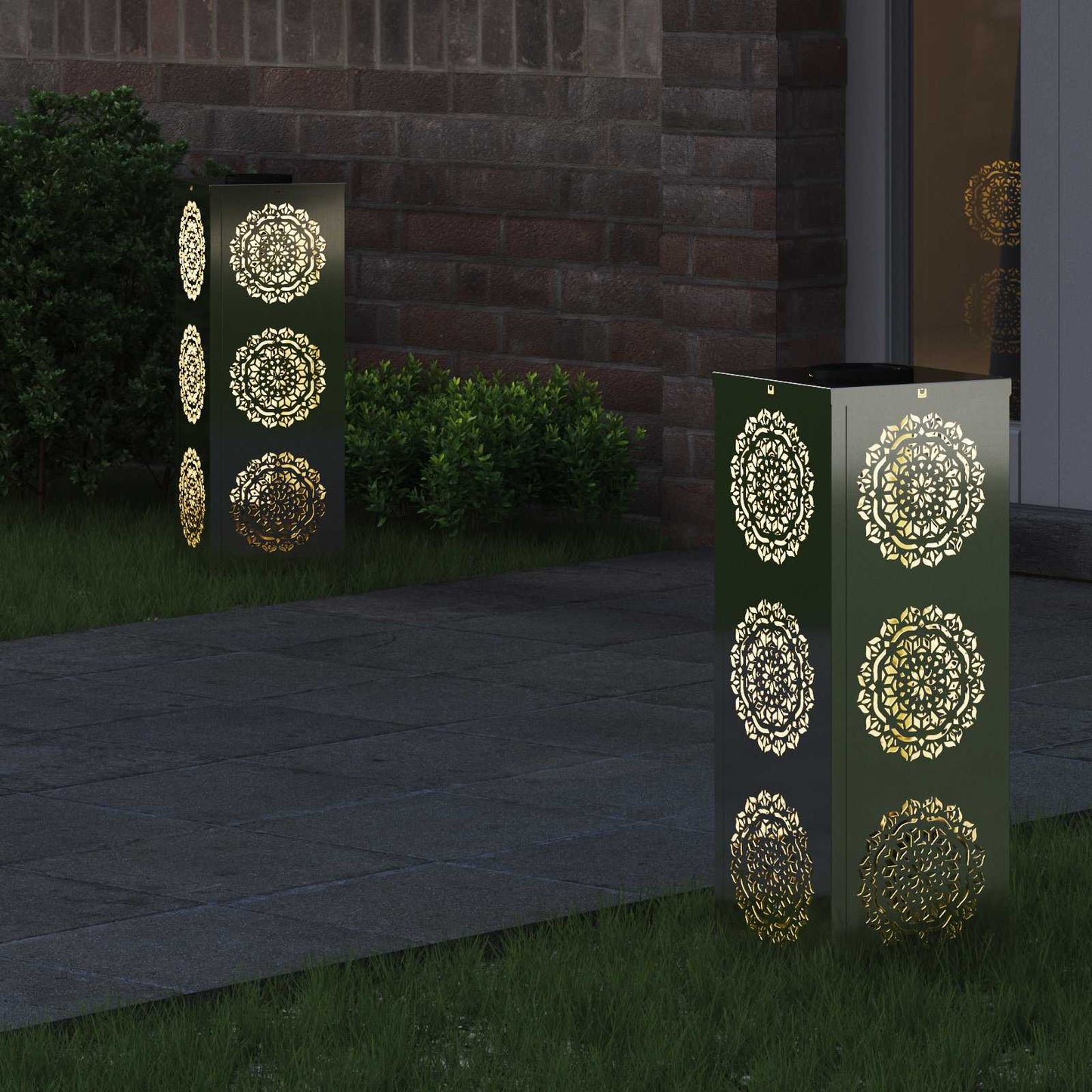 vidaXL Solar LED Pathway Light 2 pcs Silver Galvanized Steel