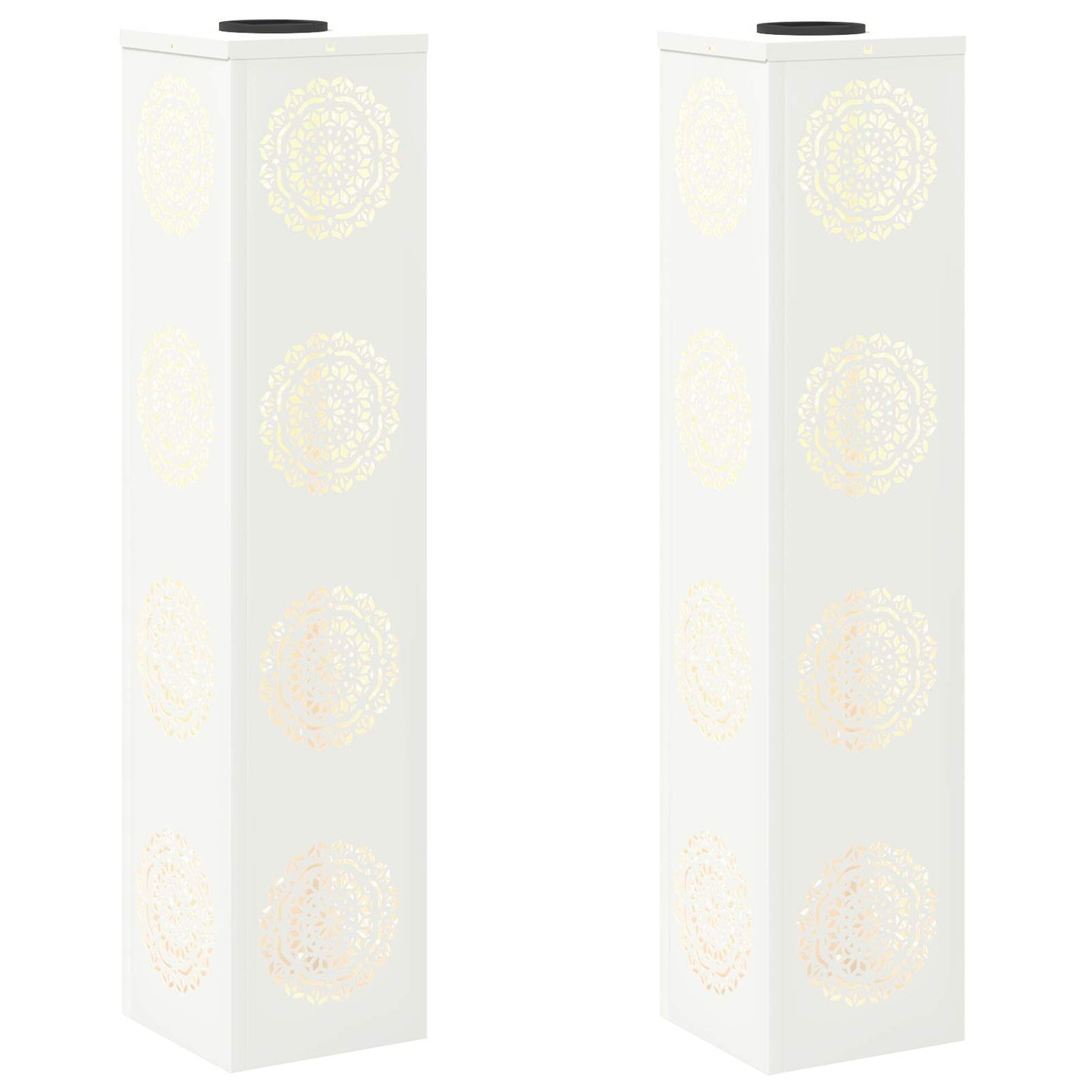 vidaXL Solar LED Pathway Light 2 pcs White Cold Rolled Steel