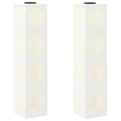 vidaXL Solar LED Pathway Light 2 pcs White Cold Rolled Steel