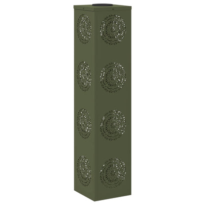 vidaXL Solar LED Pathway Light 2 pcs Olive Green Cold Rolled Steel
