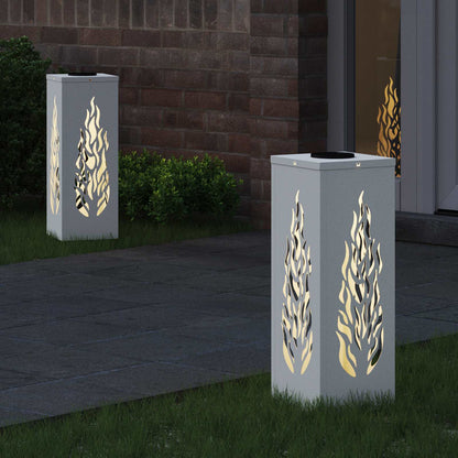 vidaXL Solar LED Pathway Light 2 pcs White Cold Rolled Steel